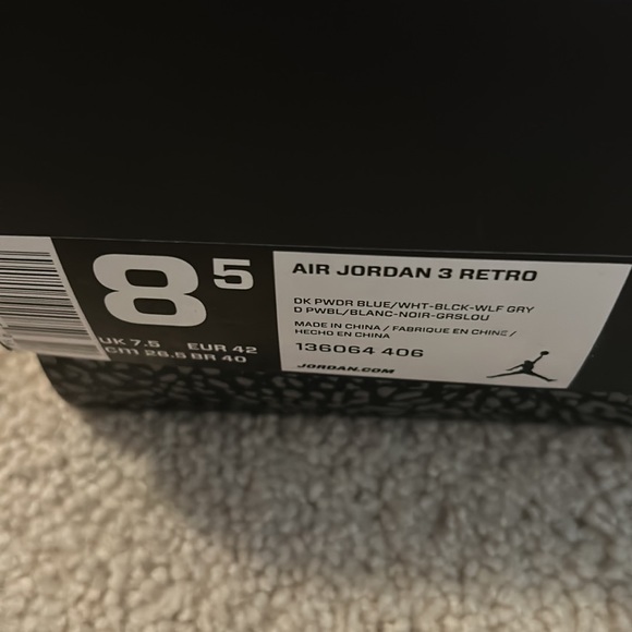 Air Jordan 3 retro men’s size 8.5 - Picture 8 of 9